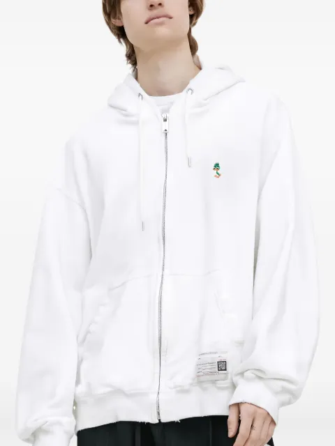 Maison MIHARA YASUHIRO embroidered zip-up hoodie White A14PK571