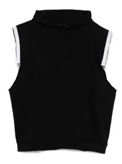 ALAINPAUL layered shoulder hoodie Black S3MJEHO03
