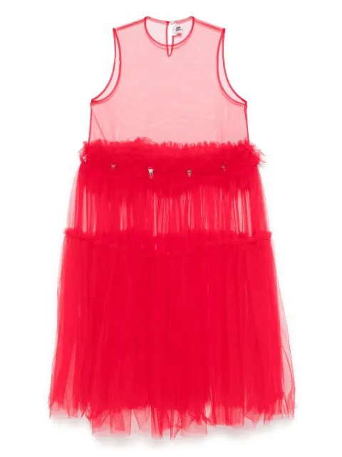 Noir Kei Ninomiya tulle midi dress Red 3OO002
