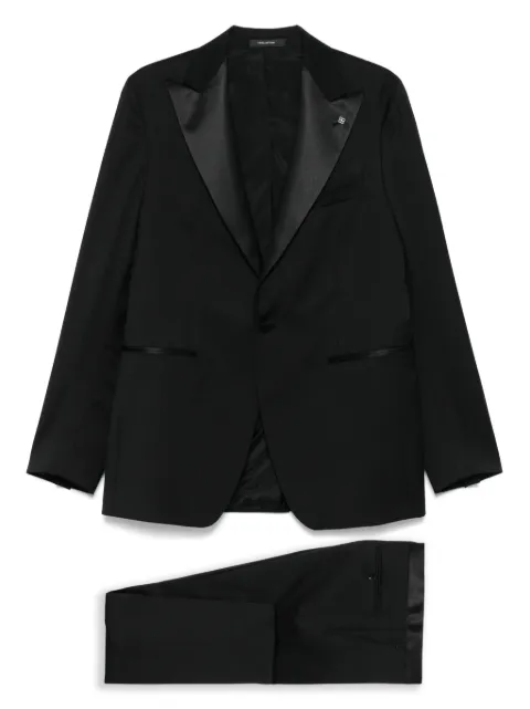 Tagliatore brooch-detail suit Black SFVK15ANKLISTG060001U