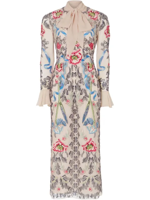 Temperley London Bilbao Tie midi dress Pink 25SSBAO51955