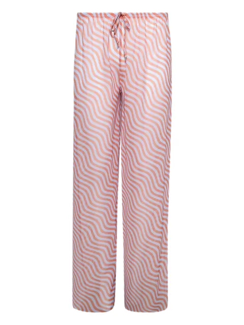 Bond-eye Riley wave-print drawstring trousers Orange BD017004BOUND691MP