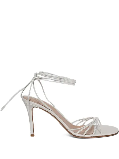 Gianvito Rossi 85mm lace-up leather sandals White G3265385RICNAP