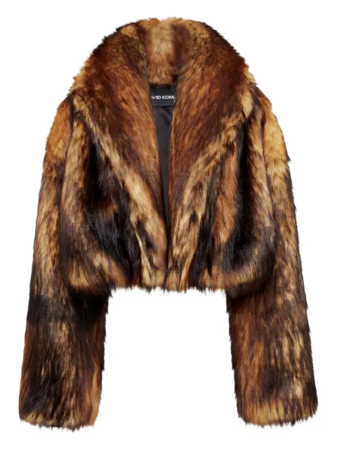 David Koma faux-fur cropped coat Brown PF25DK10J