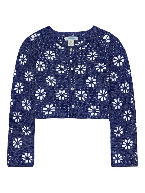 Calle Del Mar floral crochet cardigan Blue CDMCC206NAV