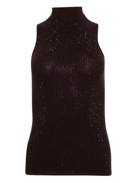 David Koma rhinestone-embellished top Brown PF25DKKN04T