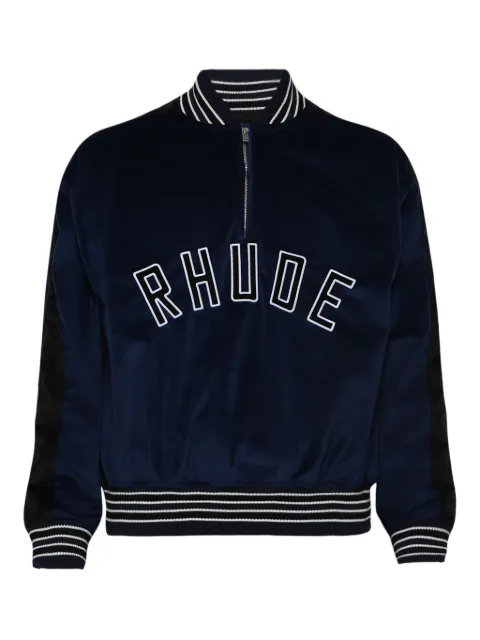 RHUDE quarter-zip varsity jacket Black RHFW25ST01041