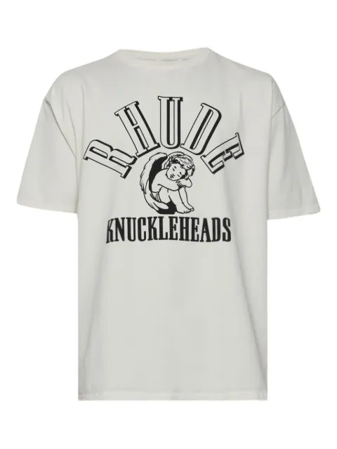 RHUDE Knuckleheads cotton T-shirt White RHFW25TT05012