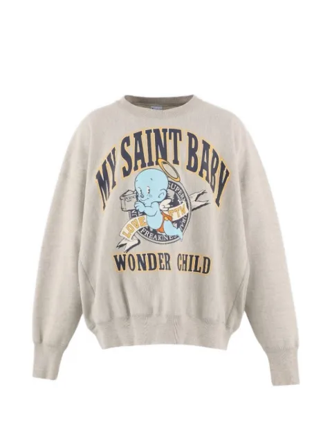 SAINT MXXXXXX graphic-print crew-neck sweatshirt Grey SMHR10000050