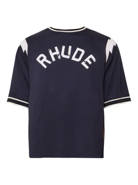 RHUDE logo-detail ringer T-shirt Blue RHPF25TT01729