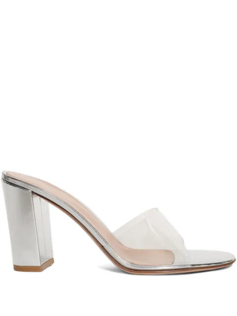Gianvito Rossi 85mm block-heel clear sandals White G1003685RICGMETRAR