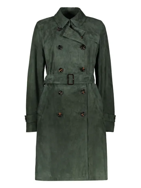 Moorer Avignon sude trench coat Green SAAVIGNONURZ