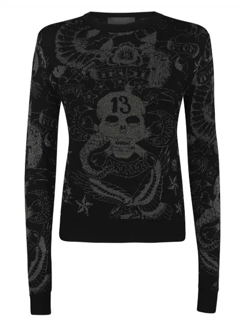 John Richmond patterned-jacquard top Black RWA22239MAG5