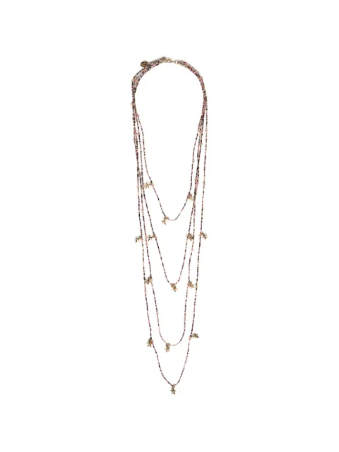 RED(V) star beaded necklace Gold QJ0350PLS