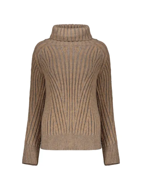 Moorer Misty ribbed roll-neck sweater Brown MISTYWAM