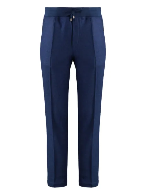 Moorer leather-insert wool trousers Blue MATTHEWJT