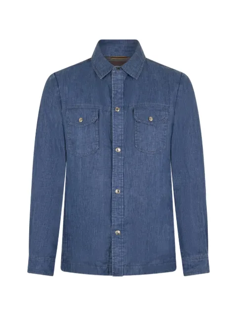 Moorer chest flap-pocket shirt Blue ATLASP