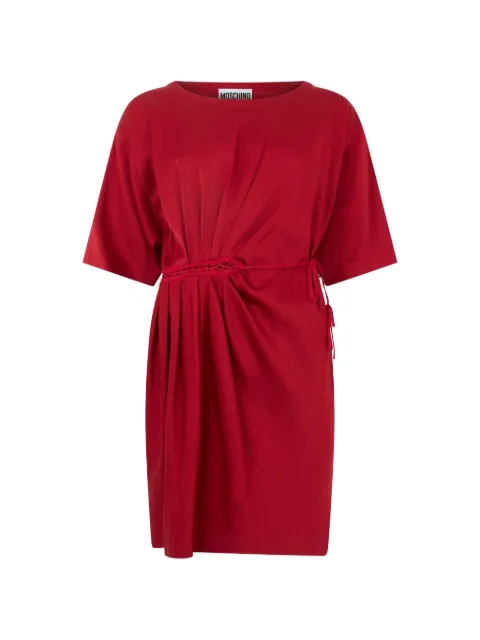 Moschino crochet-trim pleated mini dress Red T54635534
