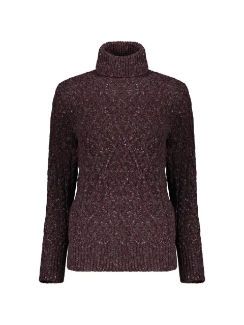 Moorer cable-knit roll-neck sweater Purple RIADSW