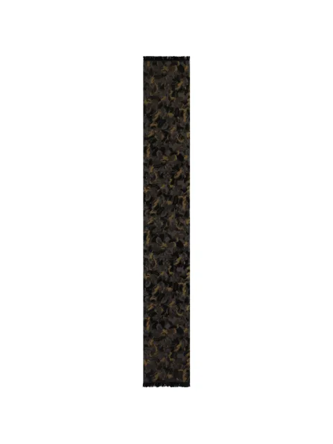 Zegna abstract-print fringed scarf Black Z6J55367GR1