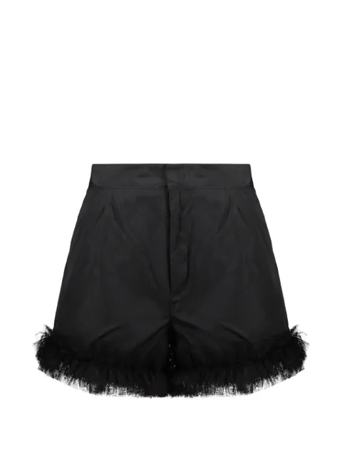 RED Valentino tulle-trim ruffled shorts Black RRFH406B2