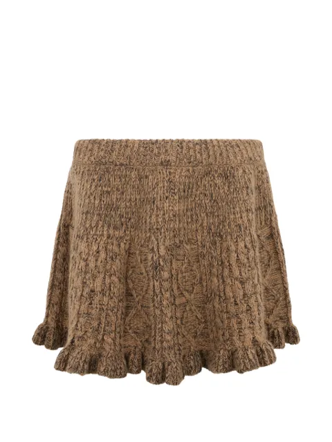 RED Valentino cable-knit ruffled skirt Brown RKG00L66S
