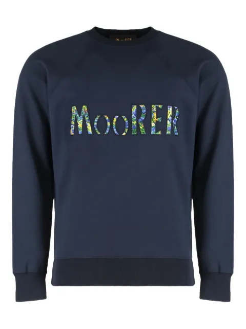 Moorer raglan-sleeve embroidered sweatshirt Blue JEFFDPF