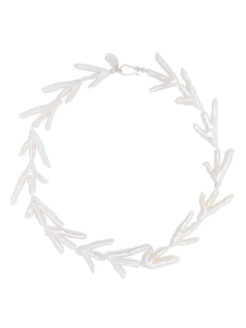 Gohar World Chicken Foot pearl necklace Silver HNCPWH