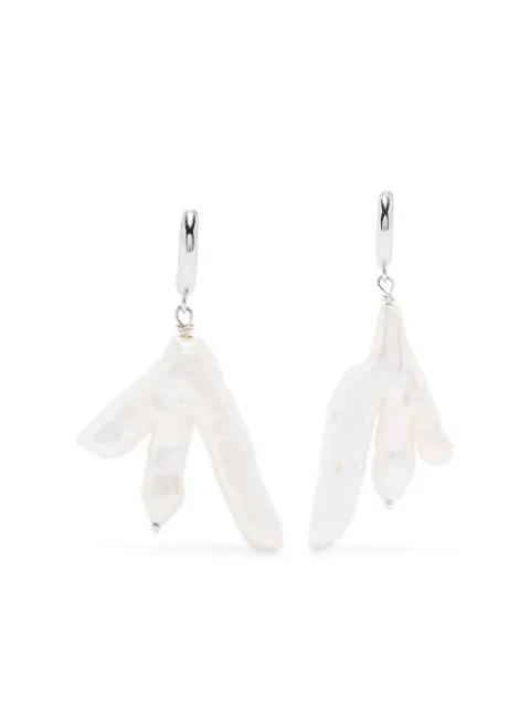 Gohar World Chicken Foot Pearl earrings Silver CFHPWH