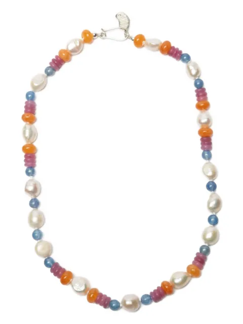 Gohar World pearl-embellished necklace Silver HNTDMS
