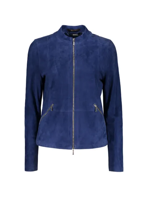 Moorer suede zip-up jacket Blue JANECPF