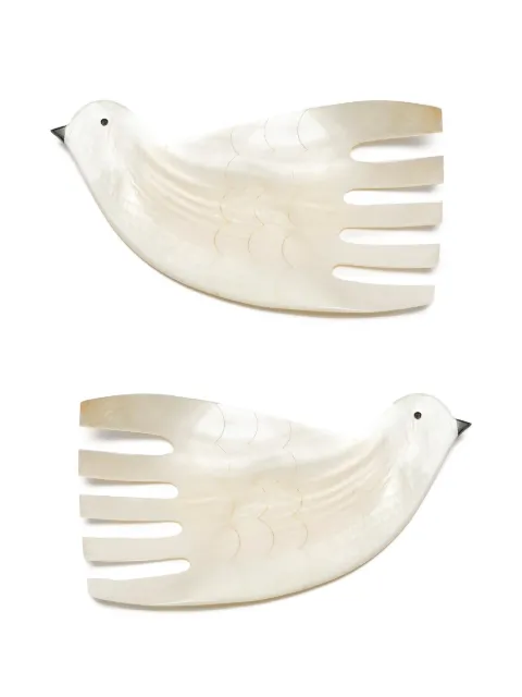 Gohar World bird-shaped salad servers White SSDOMP