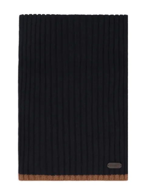 Moorer ribbed-knit rectangular scarf Black HOBARTCWS