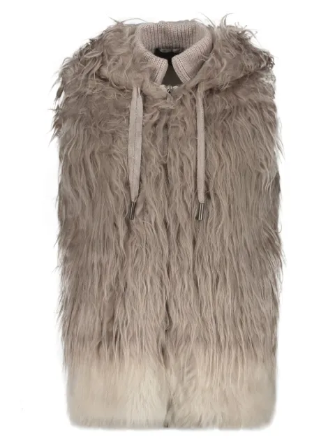 Lorena Antoniazzi alpaca fur vest Neutrals I2004JI0023318R