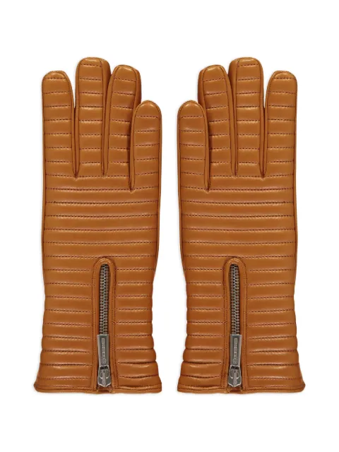 Moorer quilted zip-fastening gloves Brown GUANTOQUILTEDQLD