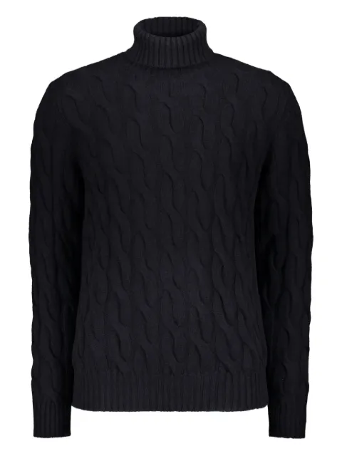 Moorer Gordon cable-knit roll-neck sweater Blue GORDONCWS