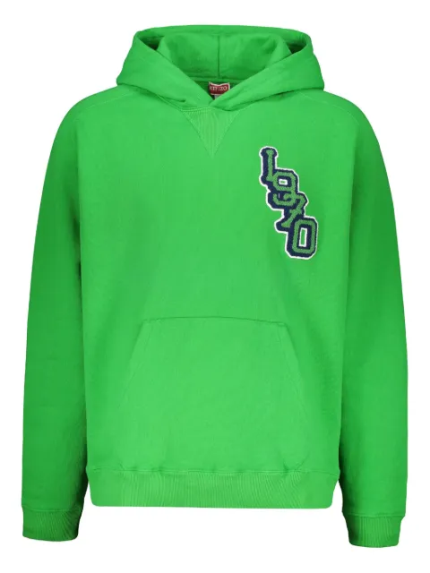 Kenzo chenille-logo hoodie Green FC65SW436CMJ