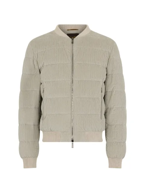 Moorer zip-up corduroy bomber jacket Neutrals ERALDOP