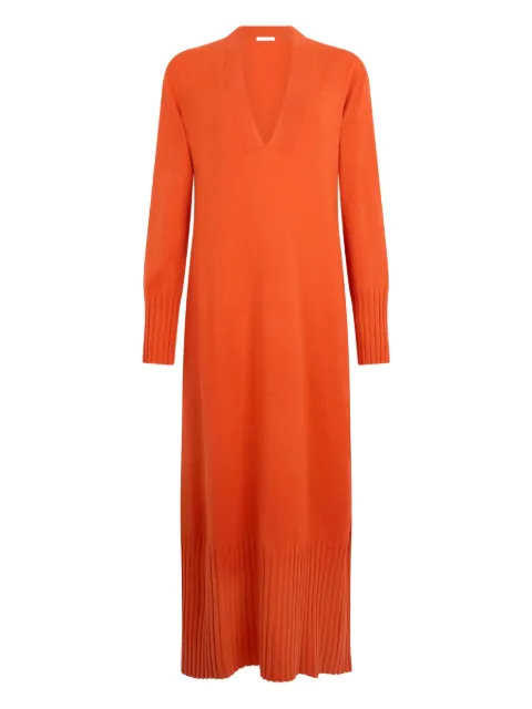 Malo knitted V-neck maxi dress Orange DXS065F1C02