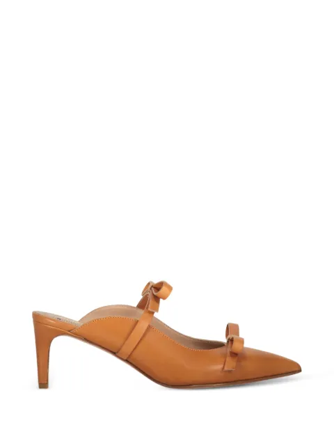 RED(V) bow-detail pointed-toe mules Brown QS0E99CDU