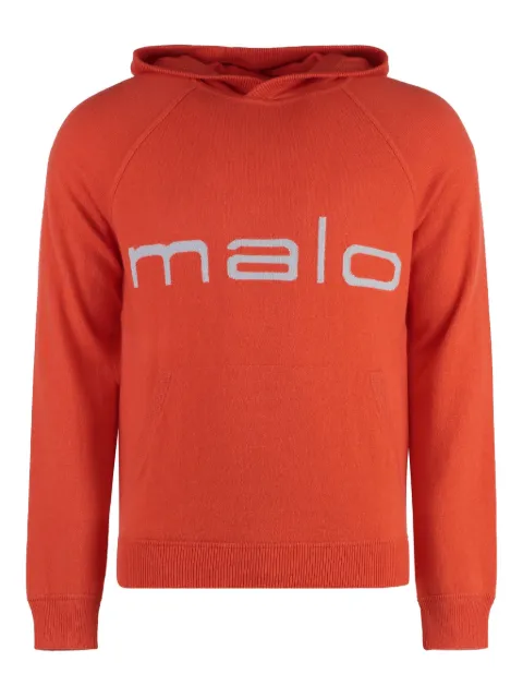 Malo logo-intarsia hoodie Orange UXA024F1C02
