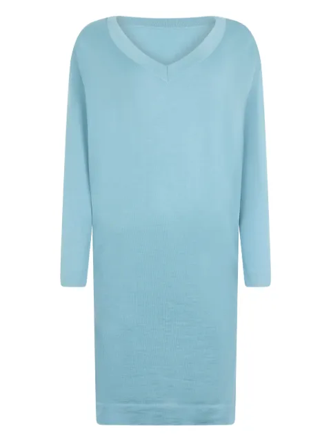 Malo V-neck midi dress Blue DMS201F8Z02