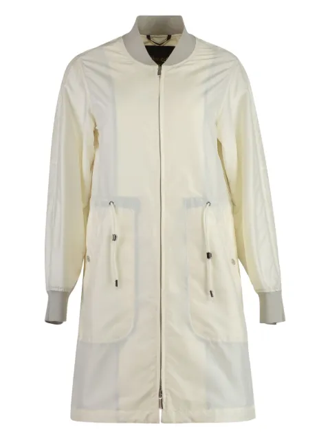 Moorer drawstring zip-fastening coat Neutrals AMARILLIDA6