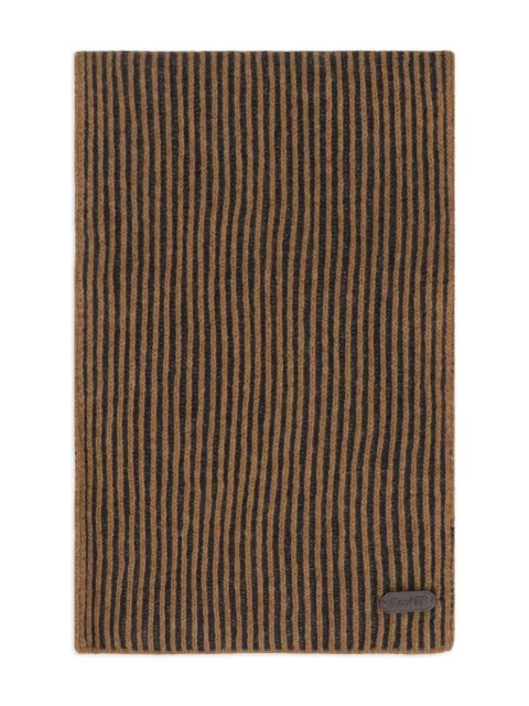 Moorer ribbed striped scarf Brown HOBARTWSV