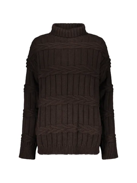 Moorer cable-knit roll-neck sweater Brown GRACEWLB