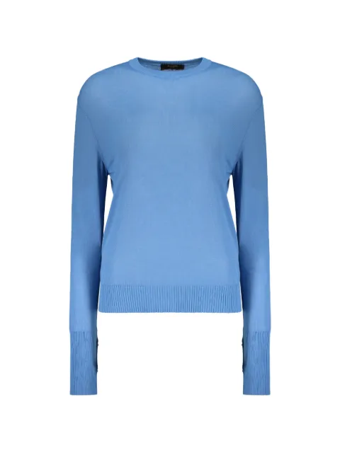 Moorer button-detail ribbed-trim sweater Blue NELLIEFLK