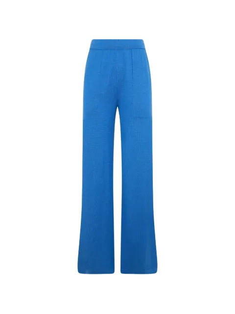 Moorer Matilde fine-knit wide-leg trousers Blue MATILDEZEF