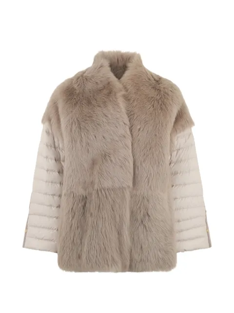Moorer fur quilted jacket Neutrals GOLETTAPFX