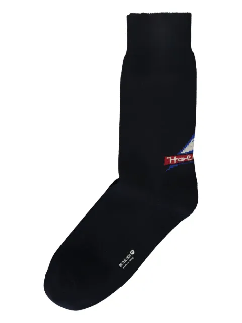 Holubar logo-jacquard socks Black FW200150