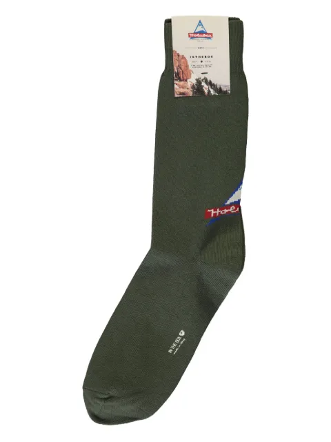 Holubar logo-jacquard socks Green FW200150